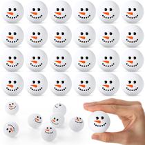 Soulchen, 24 peças, bolas de tênis de mesa com rosto de boneco de neve, 4 cm