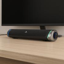 Sound Bar RGB 6W RMS com Entrada AUX Som Estéreo Compacto para PC Notebook TV Sound Bar RGB 6W RMS com Entrada AUX Som Estéreo Compacto para PC Notebook TV