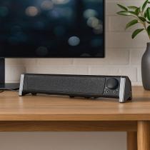 Sound Bar USB Para PC E Notebook 10W RMS Com RGB E Entrada AUX 3,5mm Caixa de Som