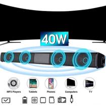 Soundbar Bluetooth Sem Fio com Subwoofer - Home Theater Portátil com Controle Remoto (Preto)