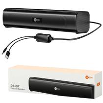 SoundBar Lecoo 2.0 Conexão P2, Alimentação USB Drive, Dois Alto Falantes, 6W, Lecoo DS107 - Preto