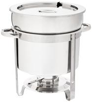 Soup Chafer Winco 211 em aço inoxidável 11L com tampa e moldura