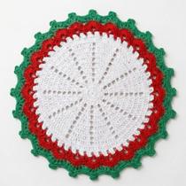 Sousplat 42cm Crochê Natal White 6pç Jogo Artesanal Luxo Americano