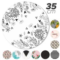 Sousplat Avulso Base De Mdf 35Cm Completo Estampado Floral