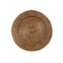 Sousplat Bandeja Redondo Rattan 33cm Bege 70% BAMBU 30% RATTAN