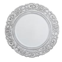 Sousplat Branco Arabesco Plastico 35,5cm -L Hermitage Sousplat Branco Arabesco Plastico 35,5cm -L Hermitage
