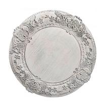 Sousplat Branco com Detalhes Arabescos na Borda - 38cm - Detalhes Elegantes: Sousplat Premium - Decorativo para sua Mesa! - Prime Home Decor