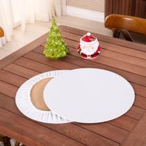 Sousplat Capa E Base Mdf Basic Liso 35cm Diâmetro Tecido Oxford 100% Poliéster - Palha