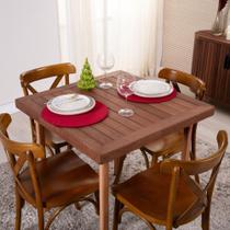 Sousplat Capa e Base MDF Basic Liso 35cm diâmetro Tecido Oxford 100% Poliéster - Vermelho