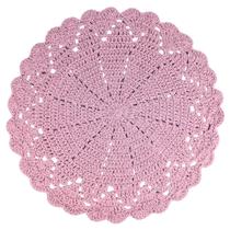 Sousplat Crochê Barbante 6 Rosa Claro de Mesa Redondo Feito A Mão Decoração Linda Para Sua Mesa
