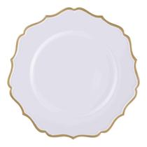 Sousplat De Cha Branco e Dourado Polipropileno 25Cm Rafimex