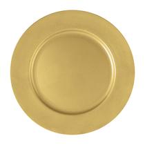 Sousplat De Chá Dourado 25Cm Diâmetro Rafimex