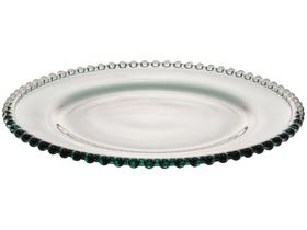 Sousplat de Cristal Pearl Bolinha Verde 32 x 3cm Sousplat de Cristal Pearl Bolinha Verde 32 x 3cm
