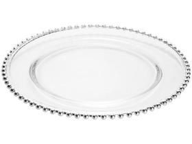 Sousplat De Cristal Wolff Pearl Com Borda Dourada 32cm Sousplat De Cristal Wolff Pearl Com Borda Dourada 32cm