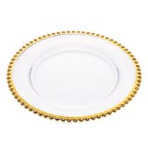 SOUSPLAT DE CRISTAL WOLFF PEARL GOLD 31,5X2,5cm