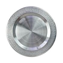 Sousplat de Inox com Detalhes na Borda, 32cm