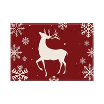 Sousplat De Natal 12x18 Polegadas Com Estampa De Floco De Neve E Rena, Isolante Térmico, Decorativo,