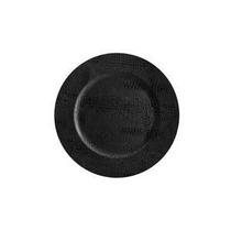 Sousplat de plastico couro preto - 33cm