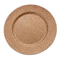 Sousplat de Plástico Labirinto Dourado/Marrom c/Glitter 33cm Sousplat de Plástico Labirinto Dourado/Marrom c/Glitter 33cm