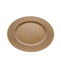 Sousplat De Plástico Textura Rattan Natural 33cm