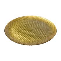 Sousplat de vidro lumare dourado 2750 vitazza