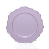 Sousplat Decorativo Cinza Rose Borda Irregular 33cm