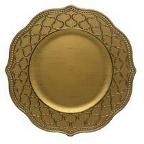 Sousplat Dourado 33Cm Diametro Rafimex