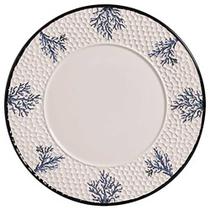 Sousplat em Cerâmica Coral Netuno Azul/Branco 34cm Scalla Sousplat em Cerâmica Coral Netuno Azul/Branco 34cm Scalla