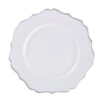 Sousplat Em Polipropileno 33cm Rafimex Branco E Prateado Sousplat Em Polipropileno 33cm Rafimex Branco E Prateado