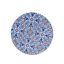 Sousplat Estampado Allegra 2 Peças Capa E Base Mdf 35cm Diâmetro 100% Poliéster - Azulejo