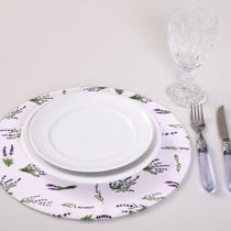 Sousplat Estampado Allegra 2 Peças Capa e Base MDF 35cm Diâmetro 100% Poliéster - Lavanda