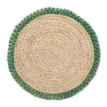 Sousplat Fibra Trancada - Bege/Verde - 38cm - 1 unidade - Cromus - Rizzo