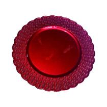 Sousplat Floral Vermelho 33 cm Class Home