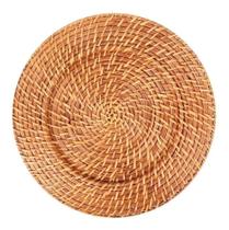Sousplat Jogo Americano Redondo Mundiart Rattan Bambu Marrom Claro ou Escuro Sousplat Jogo Americano Redondo Mundiart Rattan Bambu Marrom Claro ou Escuro
