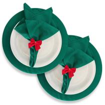 Sousplat Liso Oxford + Bade MDF Decoração Noite De Natal Mesa Posta Decorada Kit 04 Peças