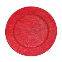 Sousplat Listras Trabalhadas Vermelho 33cm - 01 unidade - Cromus Natal - Rizzo
