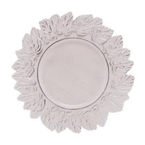 Sousplat Lyor Garden Leaf de Plástico Branco 35cm