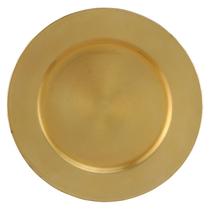Sousplat metalizado Opala dourado Lyor 33 cm Sousplat metalizado Opala dourado Lyor 33 cm