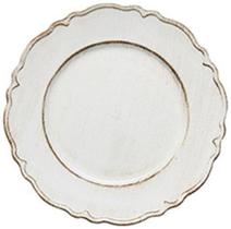 Sousplat Patinado De Plástico Moon Branco 25Cm