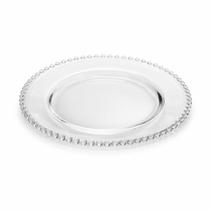 Sousplat Pearl De Cristal 32cm Bolinha Wolff Transparente