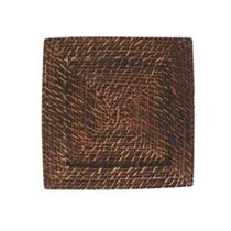 Sousplat Quadrado Mundiart Rattan Bambu Marrom Escuro
