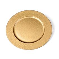 Sousplat Quadriculado Ouro 33cm - 01 unidade - Cromus Natal - Rizzo Sousplat Quadriculado Ouro 33cm - 01 unidade - Cromus Natal - Rizzo