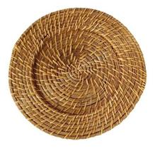 Sousplat rattan mundiart redondo 32x32x1,5cm marrom claro Sousplat rattan mundiart redondo 32x32x1,5cm marrom claro