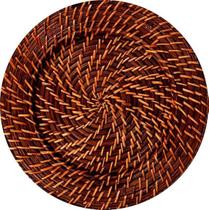 Sousplat rattan mundiart redondo 32x32x1,5cm marrom escuro Sousplat rattan mundiart redondo 32x32x1,5cm marrom escuro