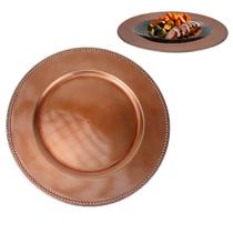 Sousplat Redondo Bubbles Bronze 33cm p/ Casamentos