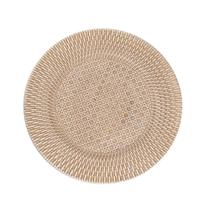 Sousplat Redondo De Plástico Com Textura De Rattan Bege 33cm Wolff Sousplat Redondo De Plástico Com Textura De Rattan Bege 33cm Wolff
