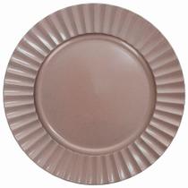 Sousplat Redondo Decorativo Natalino Rosê 33x33x33cm