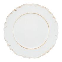 Sousplat Redondo Patinado Plástico Moon Branco Lyor 33cm Sousplat Redondo Patinado Plástico Moon Branco Lyor 33cm