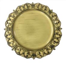 Sousplat Redondo Polipropileno Dourado 33Cm Rafimex