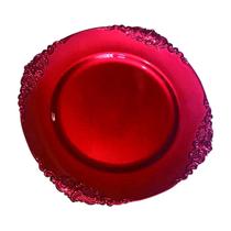 Sousplat Rococo Vermelho 33 cm Class Home